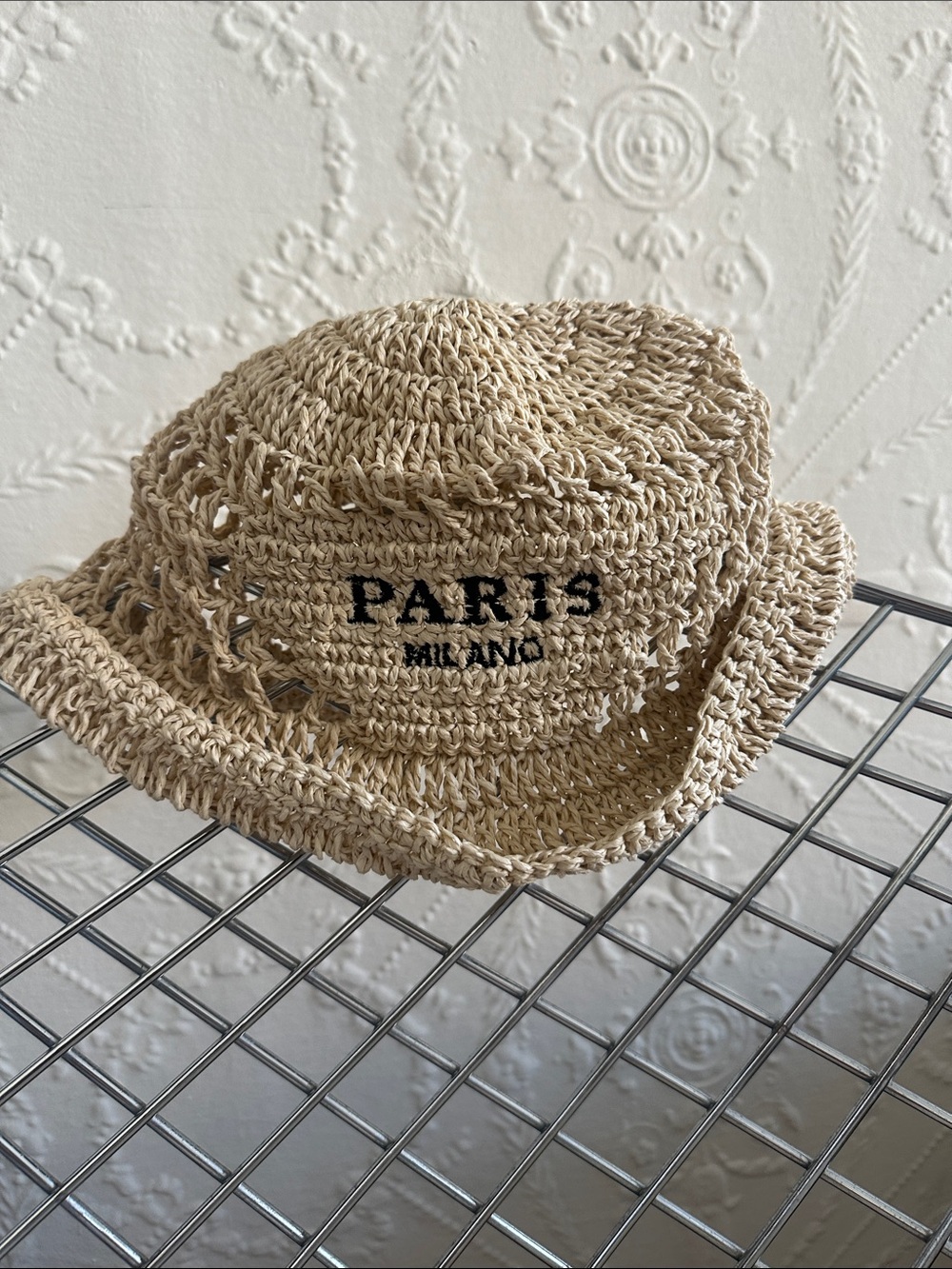 Straw Bucket Hat - Natural